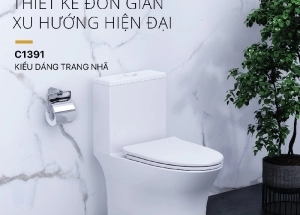 Bồn Cầu 1 Khối Caesar C1391 Cao Cấp Chất Lượng - Giá Tốt