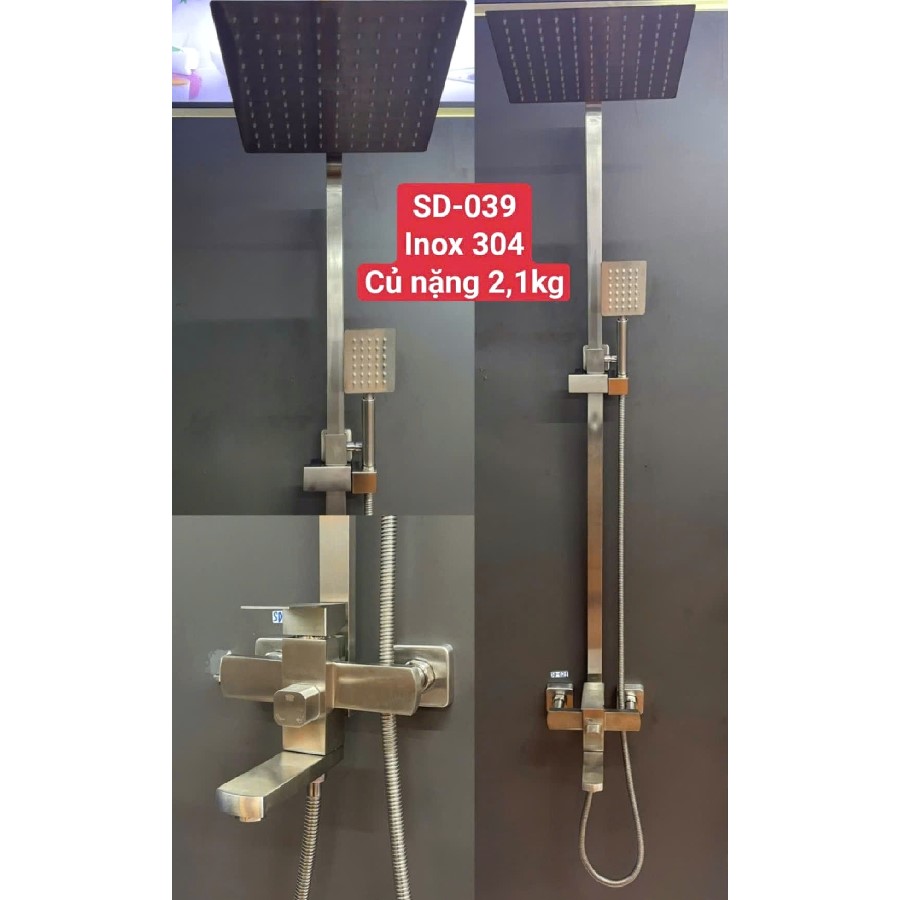 Sen cây tắm đứng nóng lạnh inox 304 Gabba 039