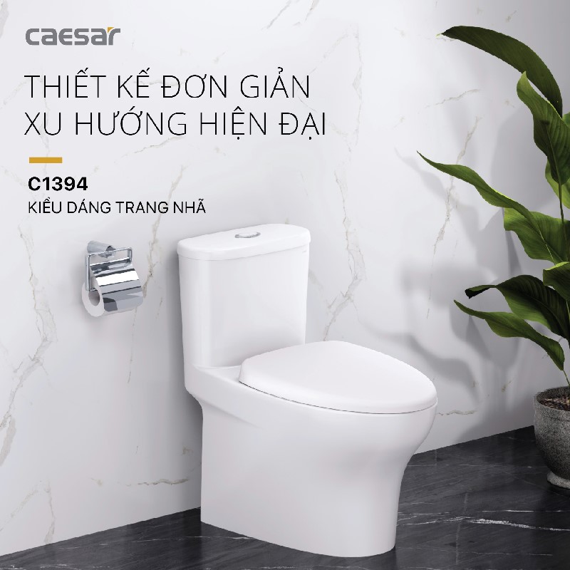 Bồn cầu Caesar C1394 1 khối