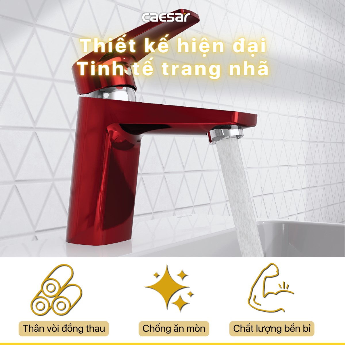 Vòi lavabo nóng lạnh Caesar B390CRU
