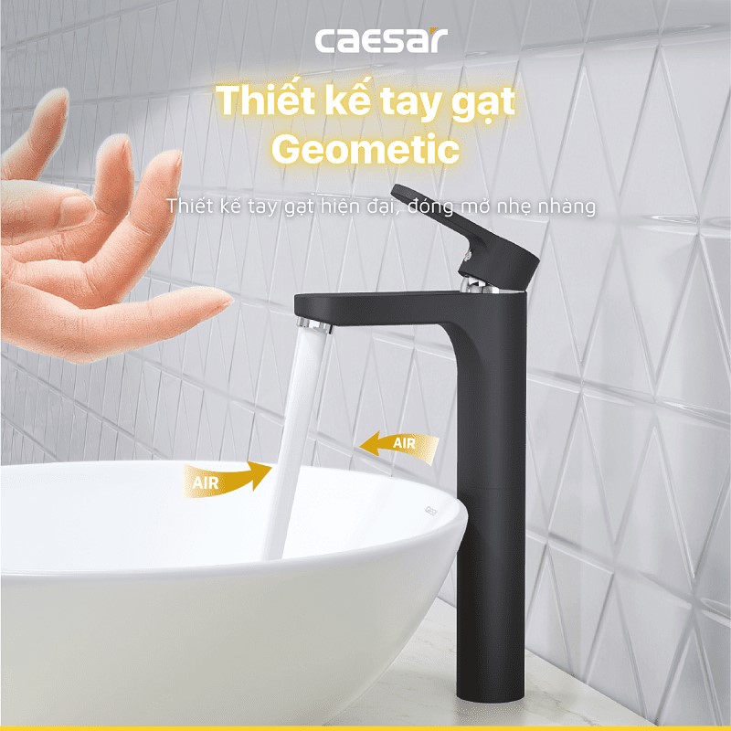 Vòi lavabo nóng lạnh Caesar B571CBU thân cao