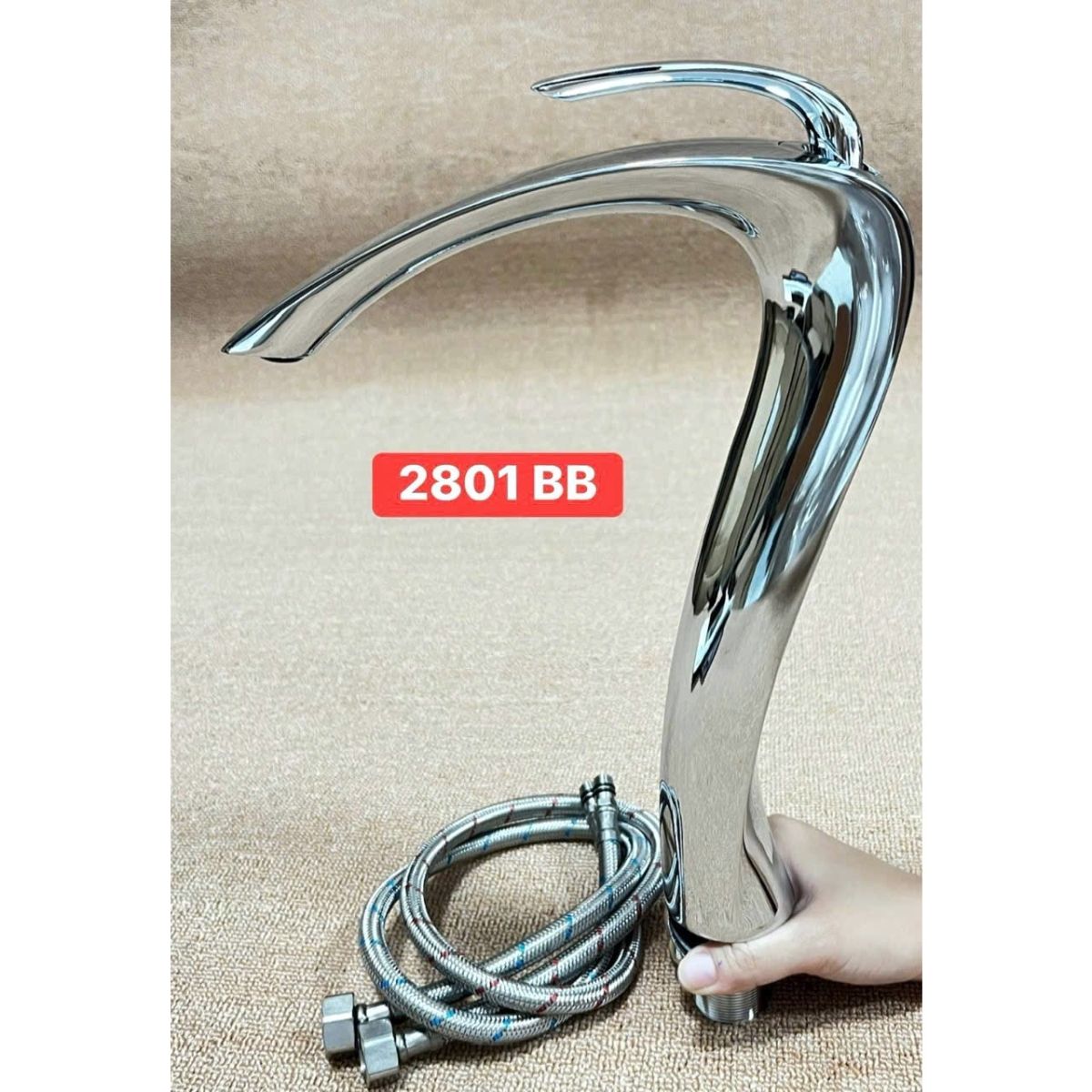 Vòi lavabo nóng lạnh Gabba 2801 thân cao