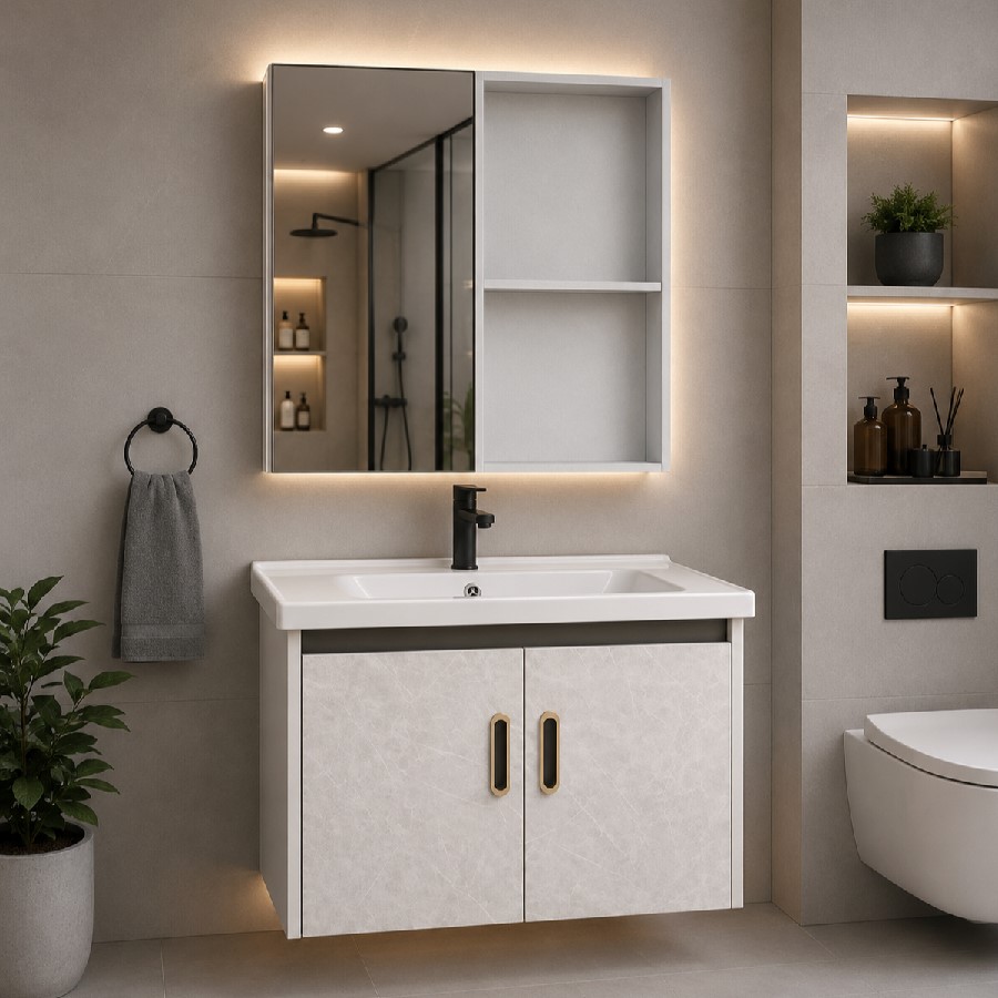 Tủ lavabo treo tường nhôm Gabba T2205