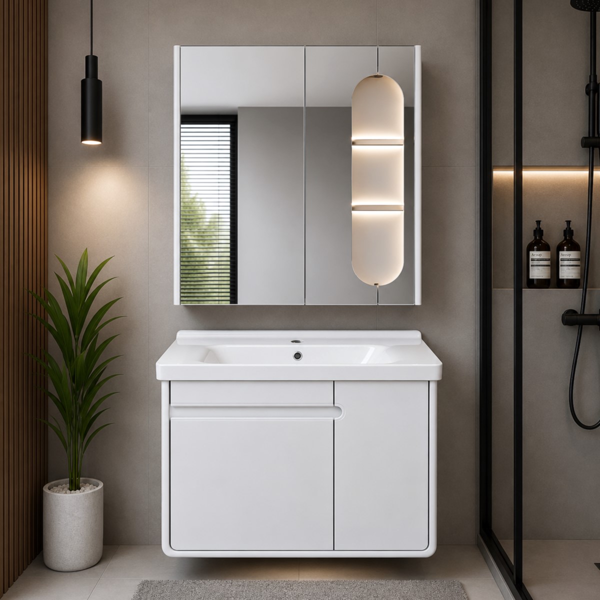Tủ lavabo treo tường nhựa pvc Gabba