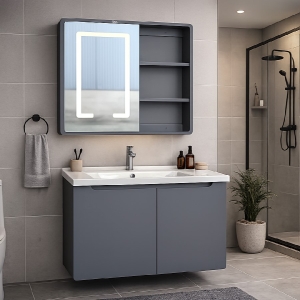 Tủ lavabo treo tường Gabba 626A nhựa PVC cao cấp