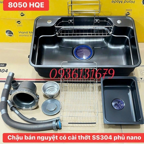 Bồn rửa chén inox 1 hộc Gabba 8050HQE
