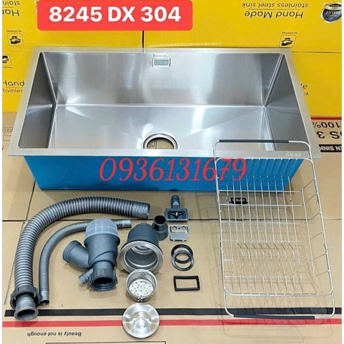 Bồn rửa chén 1 hộc inox 304 Gabba 8245DX lắp âm bàn đá