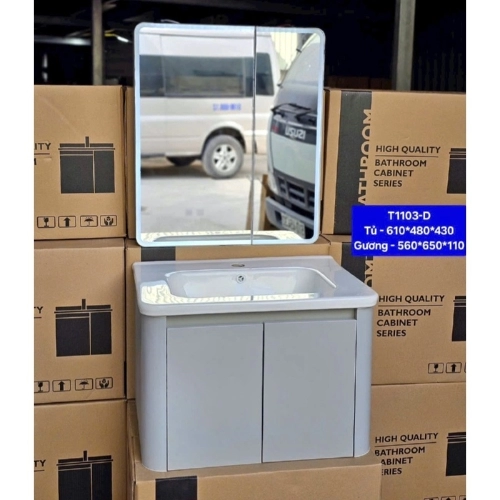Tủ lavabo treo tường Gabba T1103D nhựa PVC